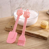 Karikatūra Piggy Silikona skrāpju eļļas suku komplekts cepšanai BBQ krēms skrāpis eļļas otiņa kūka sviesta skrāpis radošs cepšanas rīki karsti