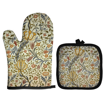 Amerikāņu ilustrācija, mikroviļņu krāsns cimds, pods, cimdi, virtuves pods, paklājs