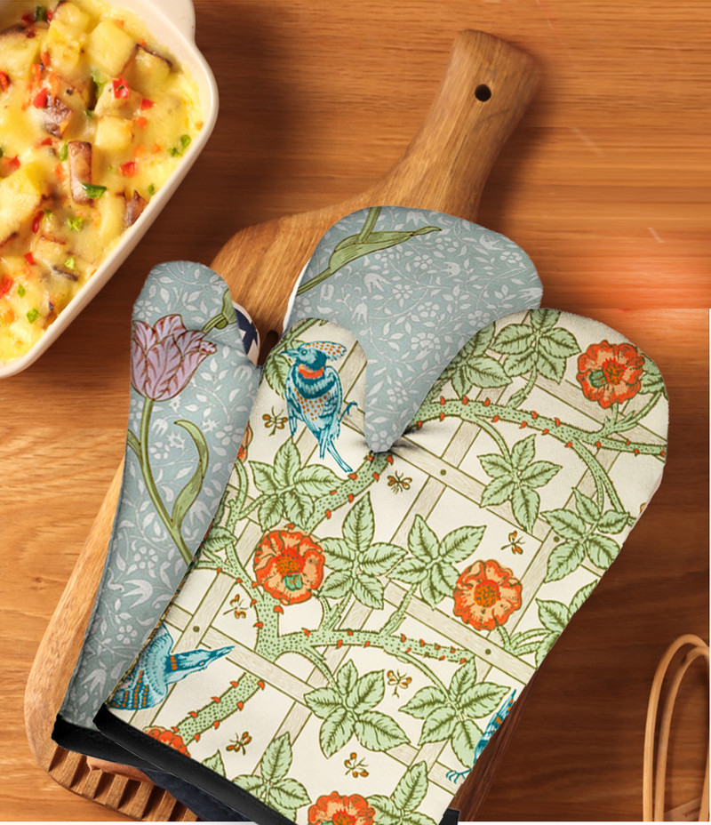 Amerikāņu ilustrācija, mikroviļņu krāsns cimds, pods, cimdi, virtuves pods, paklājs