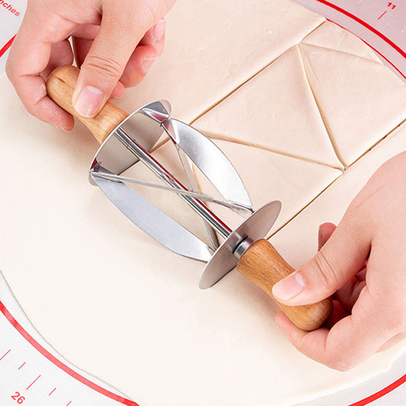 Nerūdijančio plieno kočiojantys tešlos pjaustytuvai kruasanams gaminti virtuvės duonos pyrago pyrago pyrago ratukas aštrus peilis kepimo dekoravimo įrankiai