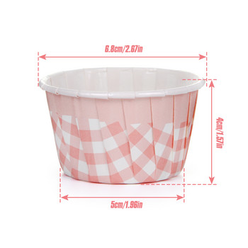 50 τεμ. Ροζ Πράσινο καρό Cupcake Liner Φλυτζάνι ψησίματος Για Γάμο Baby Shower Party Muffin Cupcake Χάρτινα ποτήρια Θήκη Δίσκος Muffin Papier