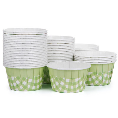 50gab. Rozā zaļa rūtainā kēksiņu ieliktņa cepšanas krūzīte kāzām Baby Shower Party Mafins cupcake papīra glāzītes.