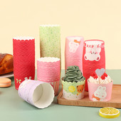 50Gb Wave Print Cupcake papīra krūzes Svītrainas kūku krūzes Cepšanas veidne kāzām Baby Shower Ziemassvētku ballītes dekorēšanas piederumi
