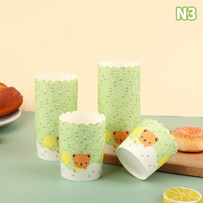 50Gb Wave Print Cupcake papīra krūzes Svītrainas kūku krūzes Cepšanas veidne kāzām Baby Shower Ziemassvētku ballītes dekorēšanas piederumi