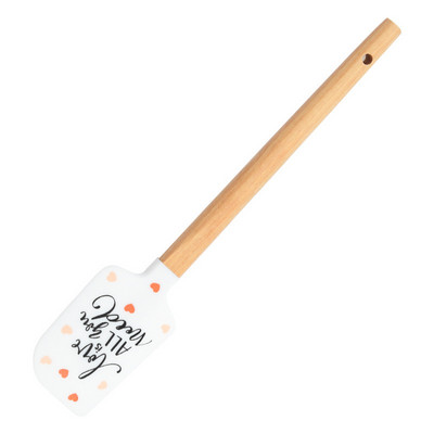 Espatulas skrāpis koka rokturi virtuves fondant kūku krēms Lāpstiņa silikona sviesta skrāpis virtuves cepšanas rīks