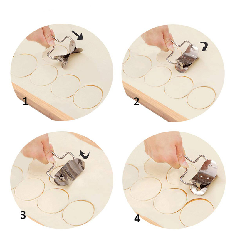 Nerūdijančio plieno didelės koldūnų odelės tešlos apskritimo voleliu pjaustytuvai namų kepimo mašina virtuvės pyragas picos tešlos kočiojimo įrankiai