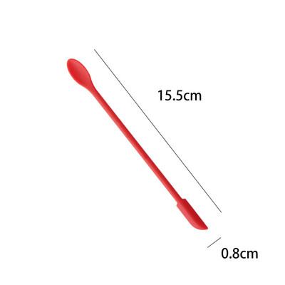 Mini silikona lāpstiņa karstumizturīgs garais rokturis ar diviem galiem skrāpis ar karotes ievārījuma lāpstiņām Virtuves sīkrīks Virtuves piederumi