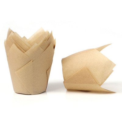 50gab Avīzes stila cupcake laineris cepšanas krūze kāzu ballītei kasetes Tulpju mafinu kēksu papīra glāze Eļļas necaurlaidīgs kūku iesaiņojums