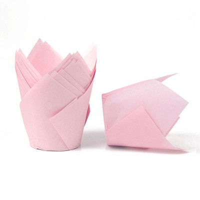 50gab Avīzes stila cupcake laineris cepšanas krūze kāzu ballītei kasetes Tulpju mafinu kēksu papīra glāze Eļļas necaurlaidīgs kūku iesaiņojums