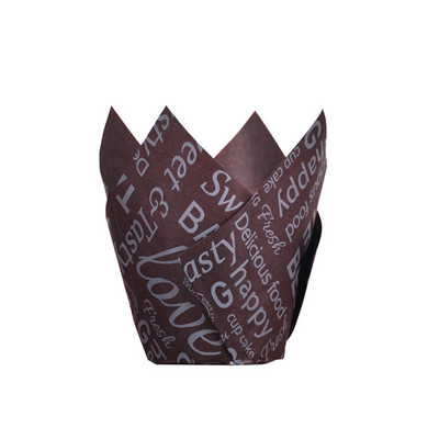 50gab Avīzes stila cupcake laineris cepšanas krūze kāzu ballītei kasetes Tulpju mafinu kēksu papīra glāze Eļļas necaurlaidīgs kūku iesaiņojums