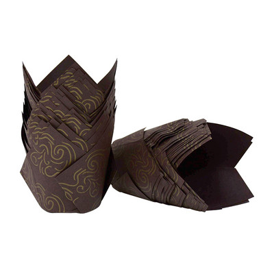 50gab Avīzes stila cupcake laineris cepšanas krūze kāzu ballītei kasetes Tulpju mafinu kēksu papīra glāze Eļļas necaurlaidīgs kūku iesaiņojums