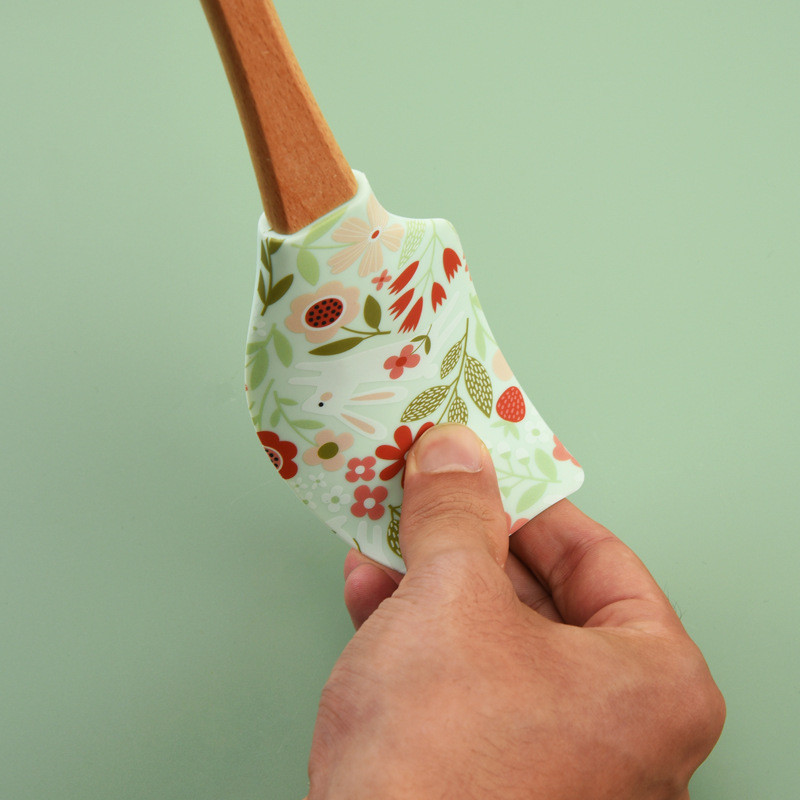 Konyhai szilikon tortakrém spatula fa nyelű vaj csokoládé mixer hőálló tészta kaparó sütő dekorációs eszközök