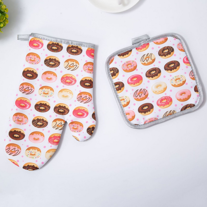 Deserta raksts Cepeškrāsns dūraiņi cimdu spilventiņi virtulis BBQ mikroviļņu krāsns pretkarstuma izolācijas paklājiņš kauss kūka virtuve cepšanas rīki aksesuāri dekori