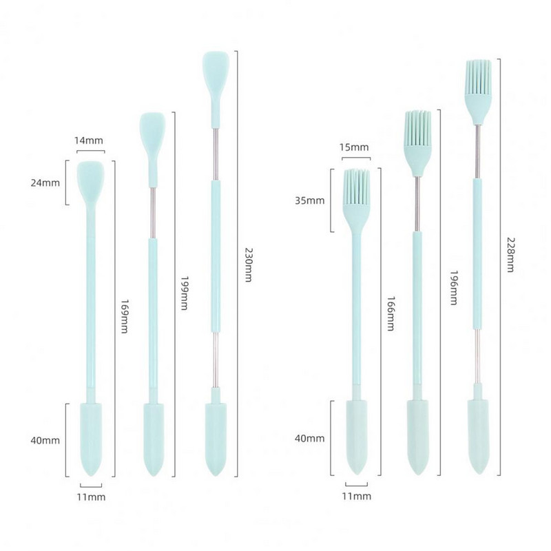 Smink spatula teleszkópos hegyes élelmiszer-minőségű lekvárkaparó, maradéktalanul kaparó szilikon kétvégű kaparó kanál konyhai kellékek