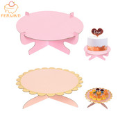 12 collu vienreizējās lietošanas kartona kūku statīvs, apaļš, pjedestāla kūku statīvs, kas paredzēts pastrīta zila/rozā/purpura glītam papīra kēksu turētājam 206