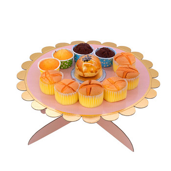 12-инчова картонена поставка за торта за еднократна употреба, кръгла поставка за торта, синя/розова/лилава красива хартиена поставка за кексчета 206