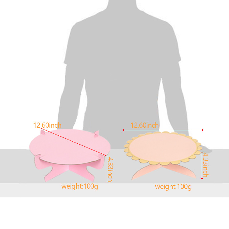 12 collu vienreizējās lietošanas kartona kūku statīvs, apaļš, pjedestāla kūku statīvs, kas paredzēts pastrīta zila/rozā/purpura glītam papīra kēksu turētājam 206
