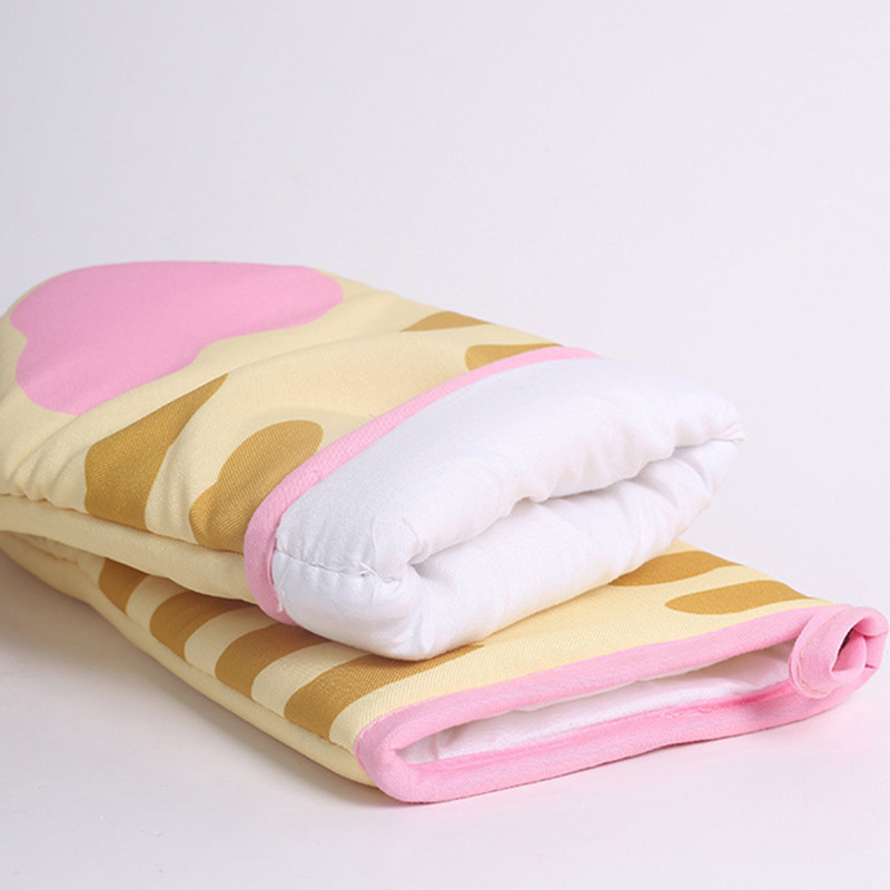 2/1 db 3D rajzfilm macskamancsok sütőkesztyűk hosszú pamut sütéshez szigetelő kesztyűk mikrohullámú sütőben hőálló csúszásmentes otthoni konyhai kesztyűk