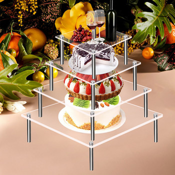 15/20/25/30cm Ακρυλική βάση για τούρτες Βάση cupcake σε μπουφέ Τραπέζι επιδόρπιο φαγητού Εμφάνιση σετ βαρέων φρούτων Wedding Party Celebrations