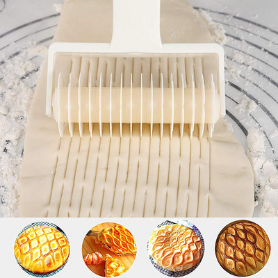 MOONBIFFY Решетка за решетка за тесто за многократна употреба Издърпайте за пица Резачка за сладкиши Пай Craft Net Wheel Knife Baking Tool Bakeware