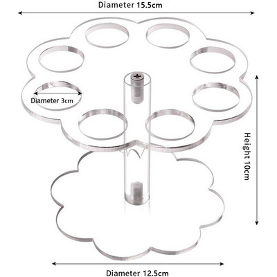 6/8/16 caurumi Akrila saldējuma konusa turētāja statīvs caurspīdīgs displejs mājas ballītei virtuves statīvs atkārtoti lietojami cepšanas rīki aksesuāri