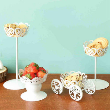 Δίσκος για cupcake Λευκοί σιδερένιοι τροχοί για Cupcake Βάση ζαχαροπλαστικής Επιδόρπιο ζαχαροπλαστικής Σχάρα πιάτων για τούρτες Εργαλείο κέικ για γιορτινό πάρτι γενεθλίων