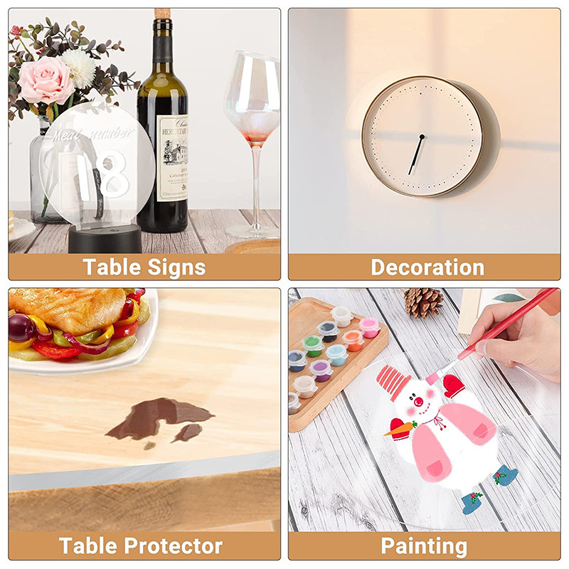 Apaļi akrila kūku diski DIY Art Tukšs dēlis Caurspīdīgs kūku paplātes statīvs Cepšanas piederumi Kāzu dzimšanas dienas ballīšu dekorēšanai