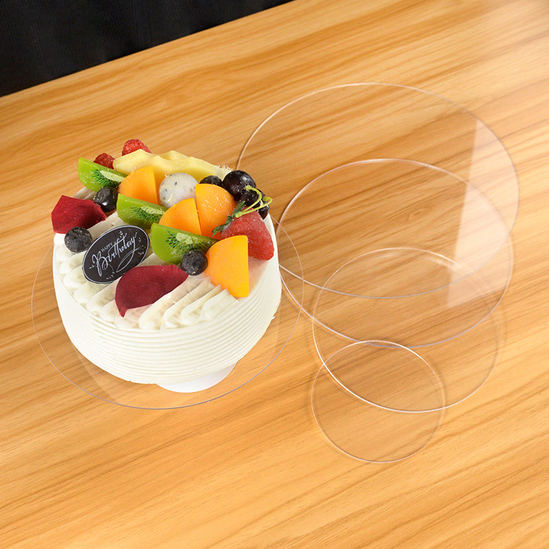 Apaļi akrila kūku diski DIY Art Tukšs dēlis Caurspīdīgs kūku paplātes statīvs Cepšanas piederumi Kāzu dzimšanas dienas ballīšu dekorēšanai