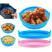 Virtuves gaisa fritieris Silikona čaulas Atkārtoti lietojams gaisa cepšanas katls Saliekams Bļods Grozs Apaļš Karstumizturīgs Gaisa Fryer Cepeškrāsns piederumi