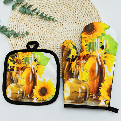 Eid Mubarak cepeškrāsns cimdu spilventiņš musulmaņu ramadāna mikroviļņu krāsns BBQ pretkarstuma izolācijas paklājiņš islāms cepšanai virtuves aksesuāri dekors