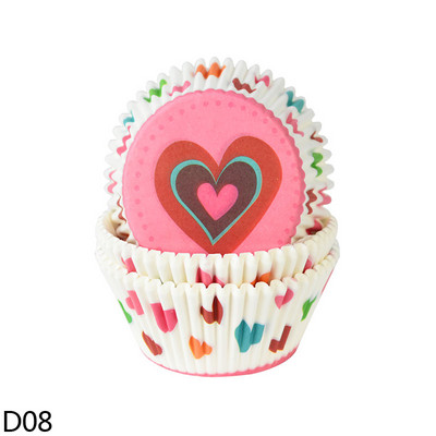 100 db papír muffin csésze doboz Cupcake bélés DIY Születésnapi Esküvő Karácsony Otthoni Party Sütés Desszert Kellékek Konyhai Kiegészítők