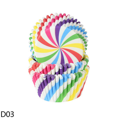 100 db papír muffin csésze doboz Cupcake bélés DIY Születésnapi Esküvő Karácsony Otthoni Party Sütés Desszert Kellékek Konyhai Kiegészítők