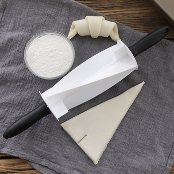 Κόφτης κρουασάν Ρολό Πλαστική λαβή Κόφτης για την παρασκευή ψωμιού Τριγωνικό μαχαίρι ζύμης Μορφή ζαχαροπλαστικής ψησίματος Εργαλεία κουζίνας