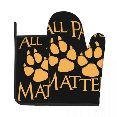 Kutya Mancs Szivárvány Konyhai Kesztyű Állat Szigetelő Grill Légsütő Ujj edénytartó Meleg sütőtál tál kesztyű szett