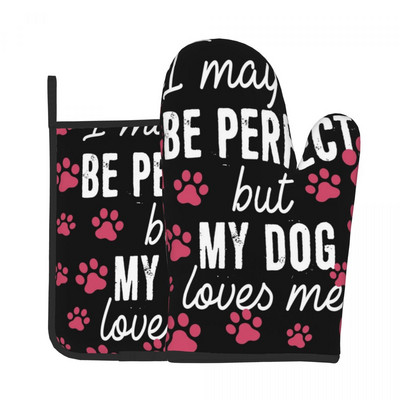 Kutya Mancs Szivárvány Konyhai Kesztyű Állat Szigetelő Grill Légsütő Ujj edénytartó Meleg sütőtál tál kesztyű szett