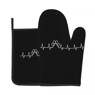 Kutya Mancs Szivárvány Konyhai Kesztyű Állat Szigetelő Grill Légsütő Ujj edénytartó Meleg sütőtál tál kesztyű szett