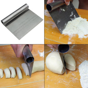 Стъргалка за тесто от неръждаема стомана Стъргалка за брашно Шпатули за сладкиши Кухненски нож за печене на тесто Остъргване Нож за рязане