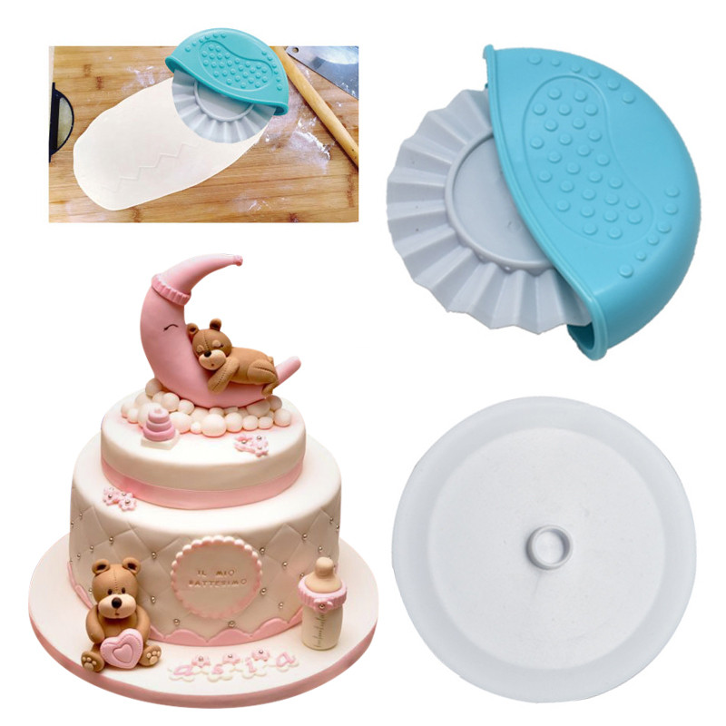 Vágó krimpelő görgős süti hullámos forma zsemle tésztavágó kerék hengerelt él kerék kézi vágó béka vágó