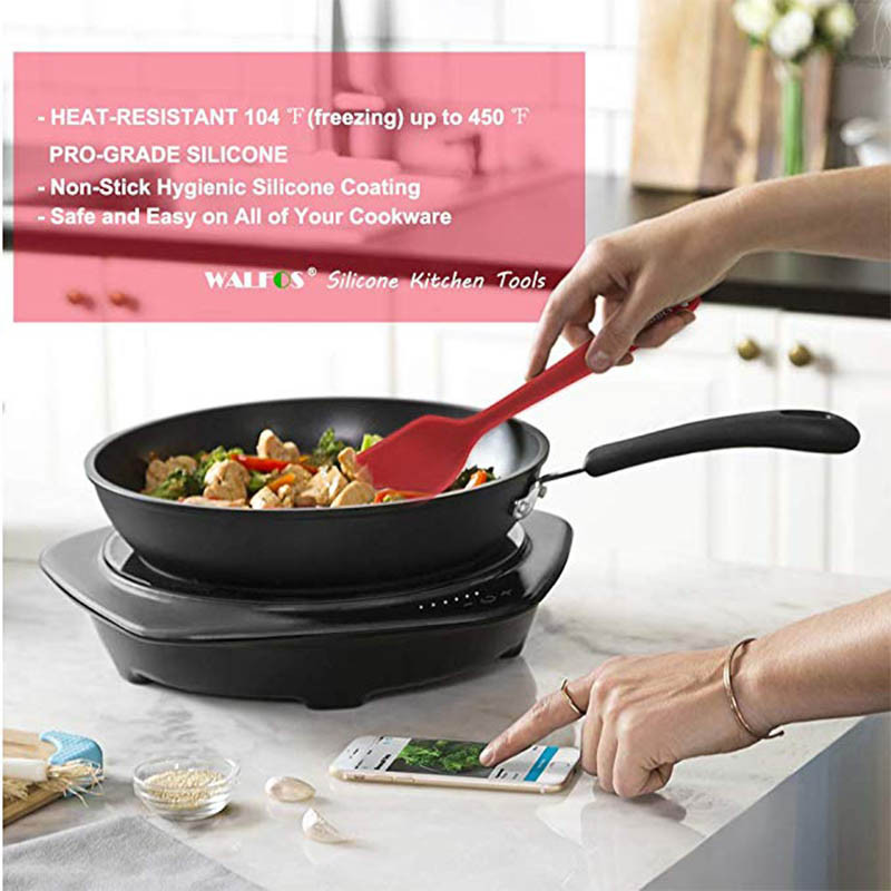 WALFOS Élelmiszer-minőségű tapadásmentes vaj főzőlapát szilikon spatula szett sütemény kaparó torta sütőlapát szilikon spatula