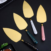 Nerūsējošā tērauda pasniegšanas kūka Zelta lāpstiņa pīrāgs konditorejas izstrādājumu griešanas nazis Fondant dalītājs maize Picas griezējs Butte lāpstiņa cepšanas rīks