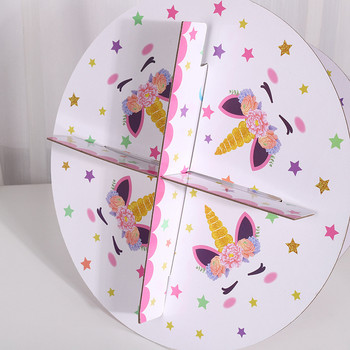 Επιδόρπιο cupcake 3 επιπέδων Μονόκερος Ράφι Διακόσμηση γενεθλίων Ράφι προβολής Προμήθειες γάμου χαρτί Στάση κέικ Πύργος σερβιρίσματος