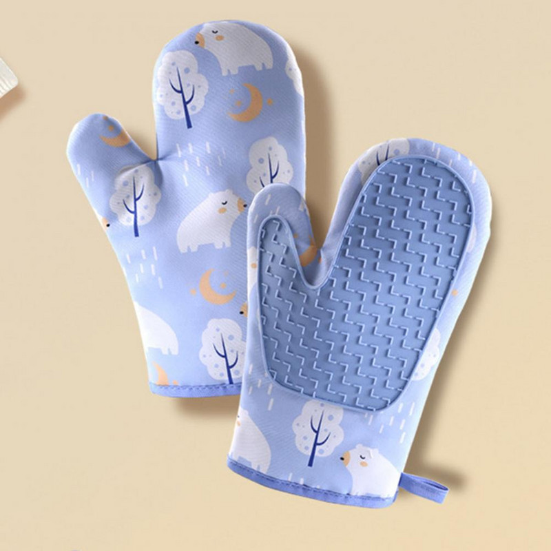 1 gab Premium silikona cepeškrāsns cimdu karstuma aizsardzība, mīksta pretslīdes silikona cimdu virtuves piederumi