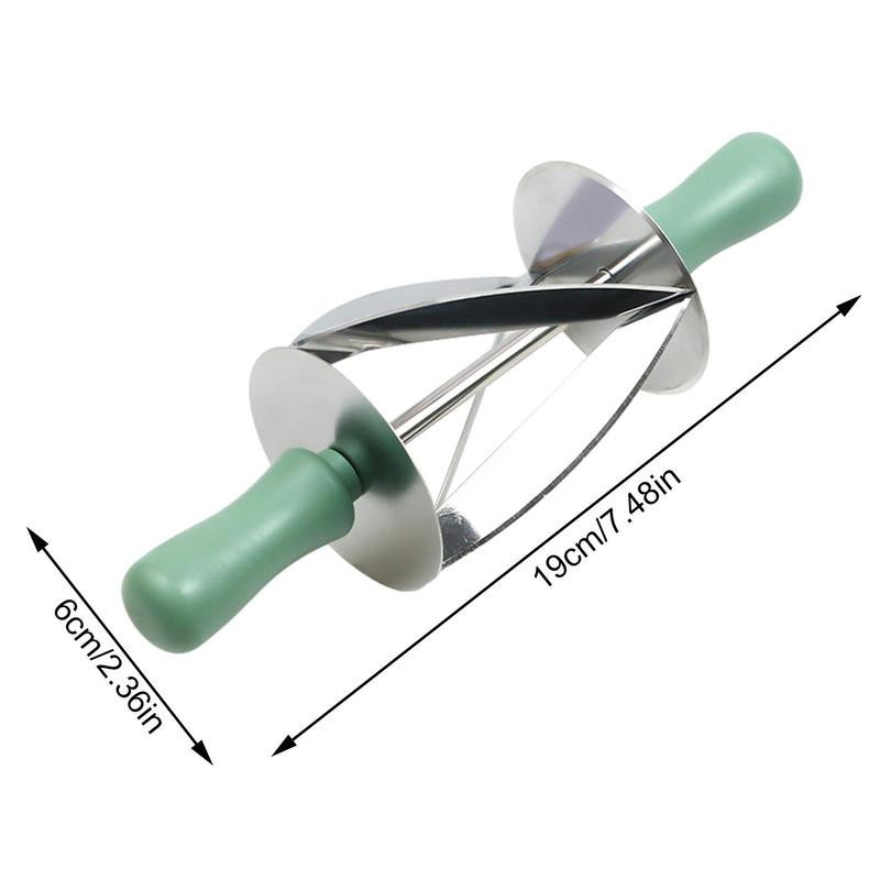 Rozsdamentes acél croissant görgős tésztahenger, többfunkciós vágóhenger Többcélú sütési kellékek otthoni konyhai pékekhez