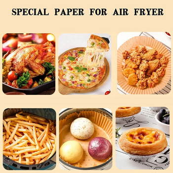 Air Fryer Ειδικό Χαρτί Airfryer Δίσκοι μιας χρήσης Αδιάβροχο χαρτί ψησίματος για Manga Grill Αξεσουάρ Air Fryer BBQ