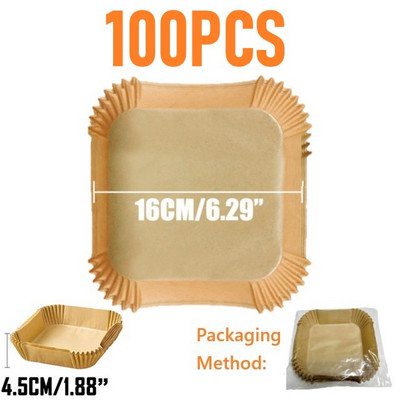 Oro gruzdintuvė specialus popierius Airfryer vienkartiniai padėklai Aliejui atsparus vandeniui atsparus kepimo popierius, skirtas Manga Grill BBQ oro gruzdintuvės priedai