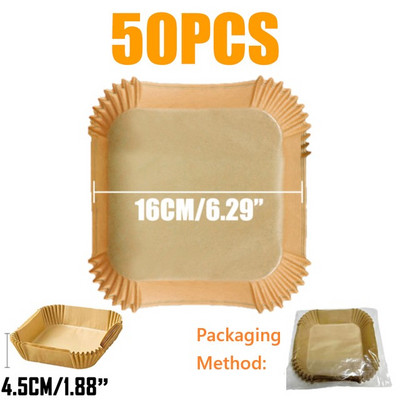 Oro gruzdintuvė specialus popierius Airfryer vienkartiniai padėklai Aliejui atsparus vandeniui atsparus kepimo popierius, skirtas Manga Grill BBQ oro gruzdintuvės priedai