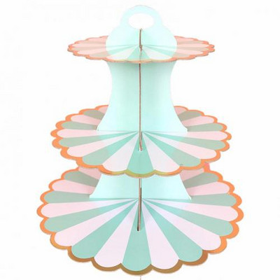 Háromrétegű tortaállvány esküvői parti desszert asztal cukorka gyümölcstál torta eldobható finom papír csipke szélű asztaldísz tálca