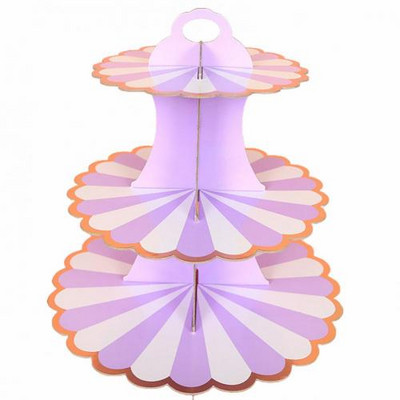 Háromrétegű tortaállvány esküvői parti desszert asztal cukorka gyümölcstál torta eldobható finom papír csipke szélű asztaldísz tálca