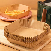 25/50 gab vienreizējās lietošanas gaisa cepšanas silikona paplāte ērtai tīrīšanai, piemērota apaļai picai grila pannas paklājiņiem gaisa cepšanas ierīces cepšanas piederumiem