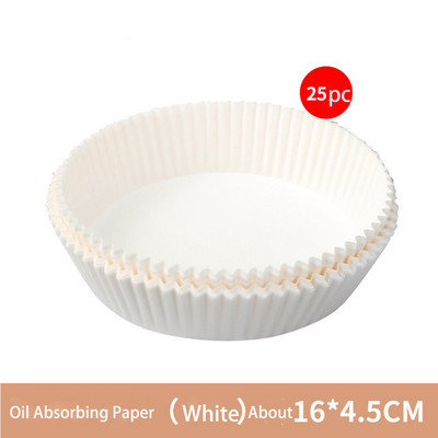 25/50 gab vienreizējās lietošanas gaisa cepšanas silikona paplāte ērtai tīrīšanai, piemērota apaļai picai grila pannas paklājiņiem gaisa cepšanas ierīces cepšanas piederumiem